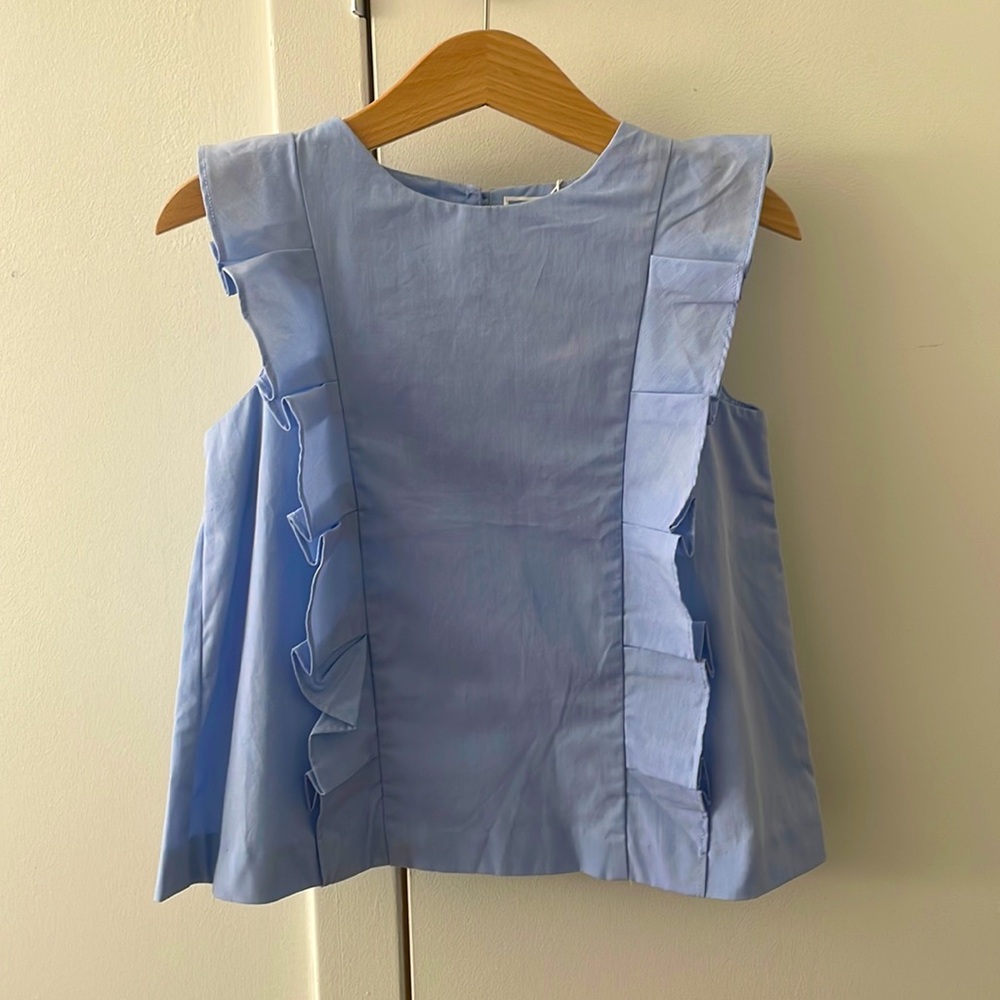 Jacadi blue cotton frilled tops